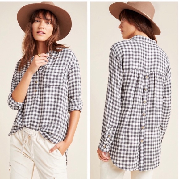 Anthropologie Tops - Anthropologie Isadora Button-Back Tunic XL NEW